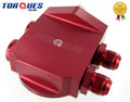 Torques Remote Billet Aluminium Oil Filter Housing in RED (AN-10