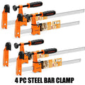 Jorgensen 4-Piece Steel Bar Clamp Set Light Duty F-Clamp by Jorgensen