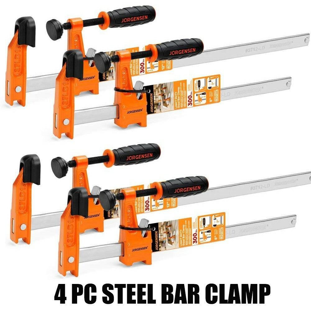Jorgensen 4-Piece Steel Bar Clamp Set Light Duty F-Clamp by Jorgensen