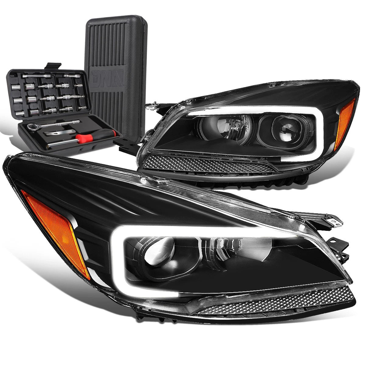 For 2013-2016 Ford Escape Led Drl Tube Black Amber | Built Supply Co