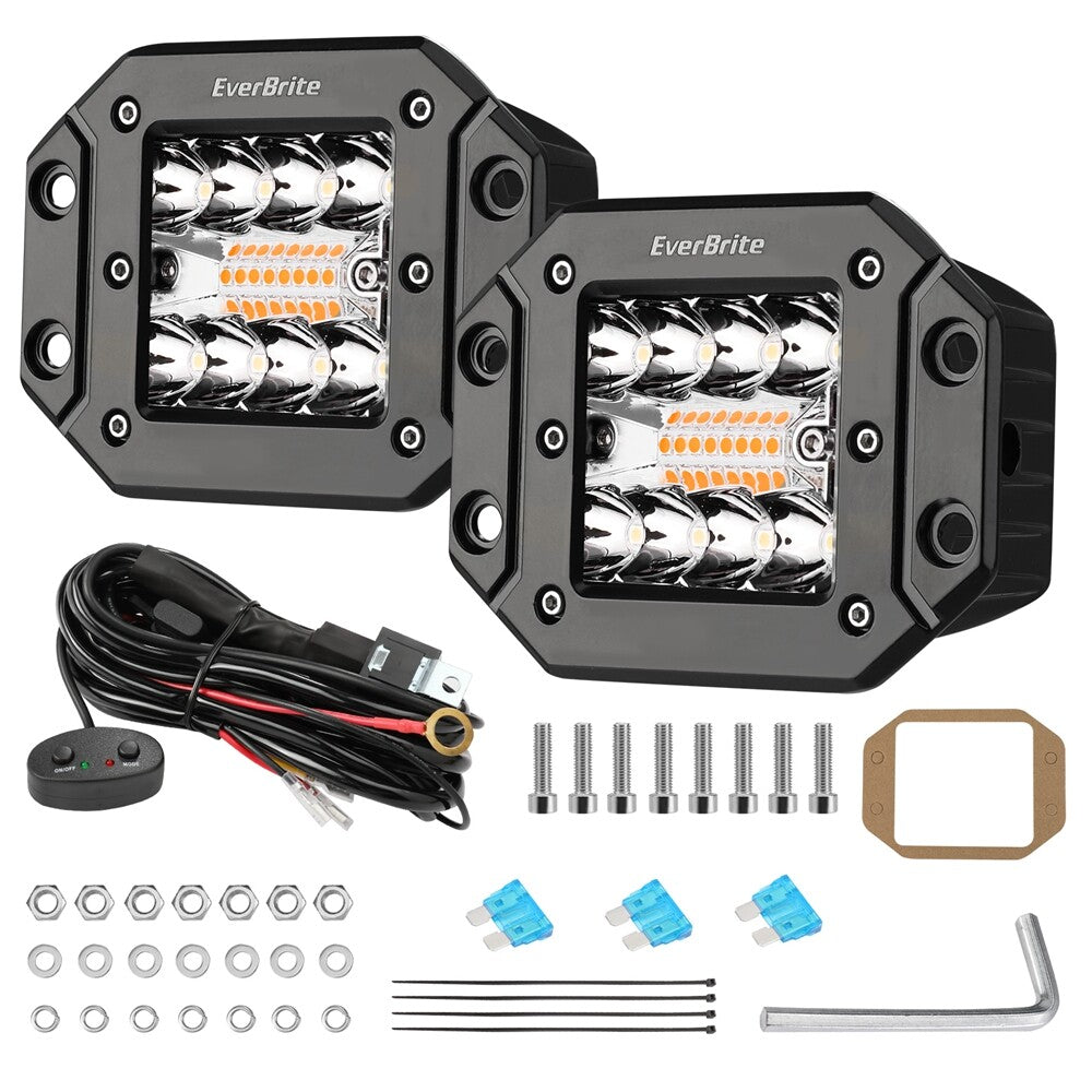 2PCS 3.5 INCH LED Work Light Bar Spot Pods Flush Mount Spot Off Road