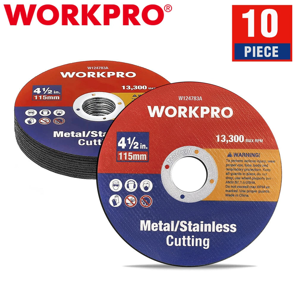 Workpro 10-packs Cut-off Wheels 4-1/2 X 7/8" Metal&stainles<wbr/>s