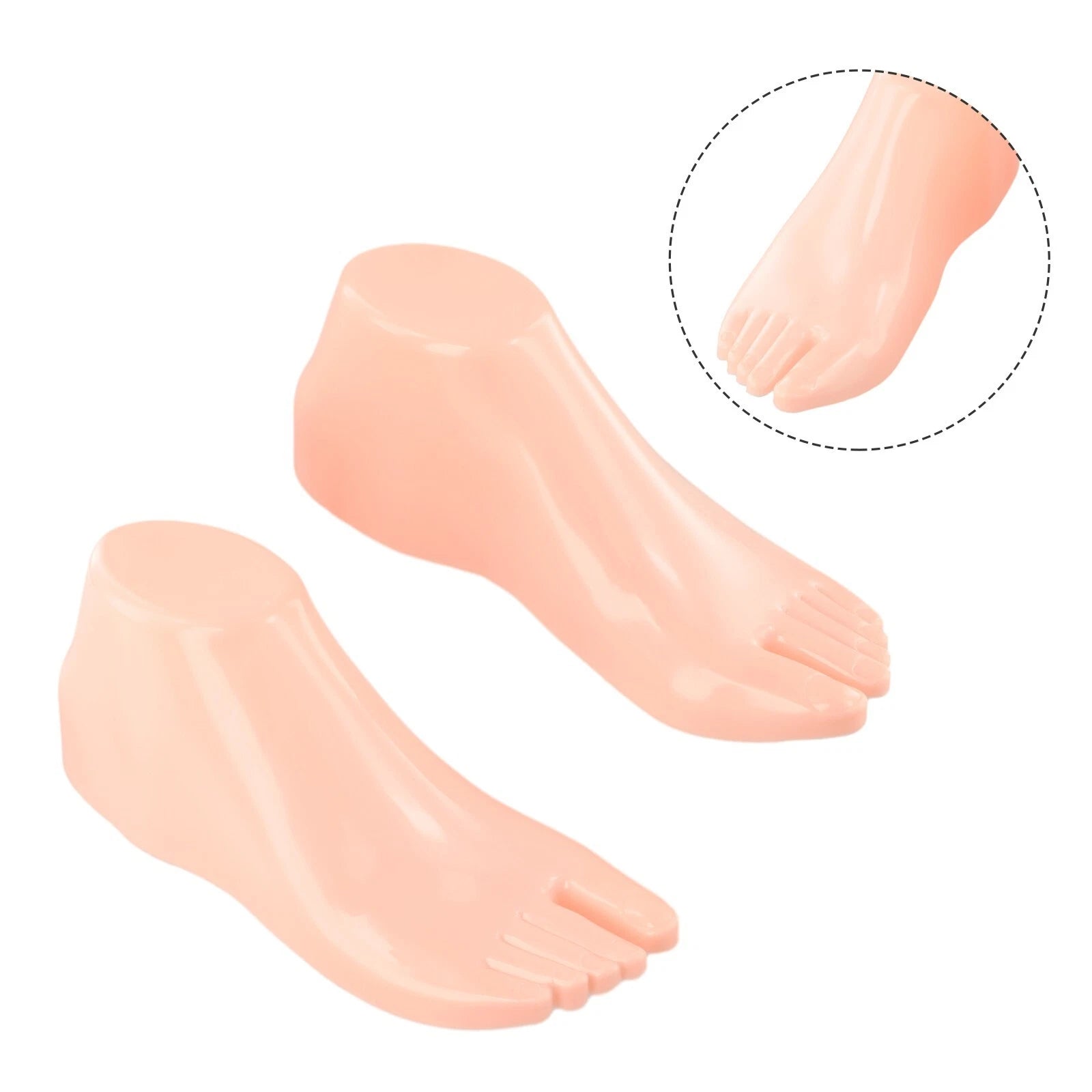 Adult Feet Hard Plastic Foot Models 1 Pair 22*7.6*8.5cm For Stuffing