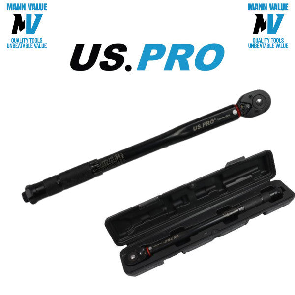 US Pro Tools 3/8-Drive Calibrated Torque Wrench 7-112 Nm