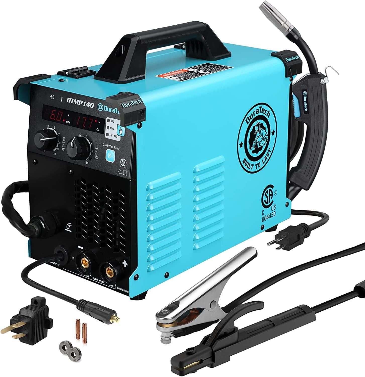 DURATECH 3-in-1 Flux Core Welder 140Amp MIG 120V Welding Kit