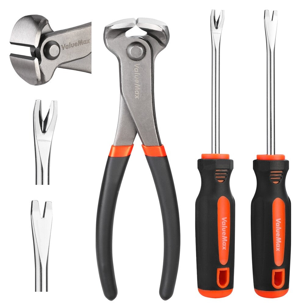 VALUEMAX 3Pcs Nail Puller and Staple Remover Tool for Removi