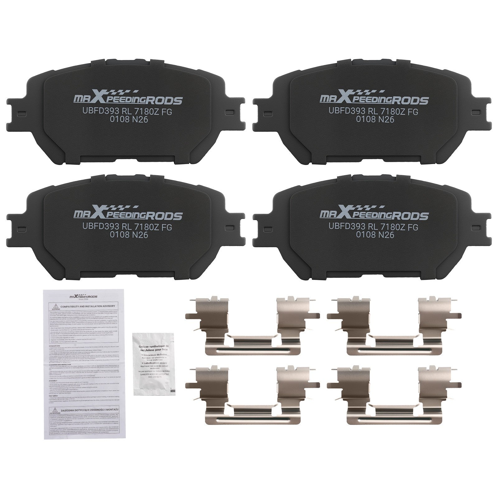 Front Brake Pads Kit for Lexus LS250 2009-2015 Toyota Camry 2002-2006