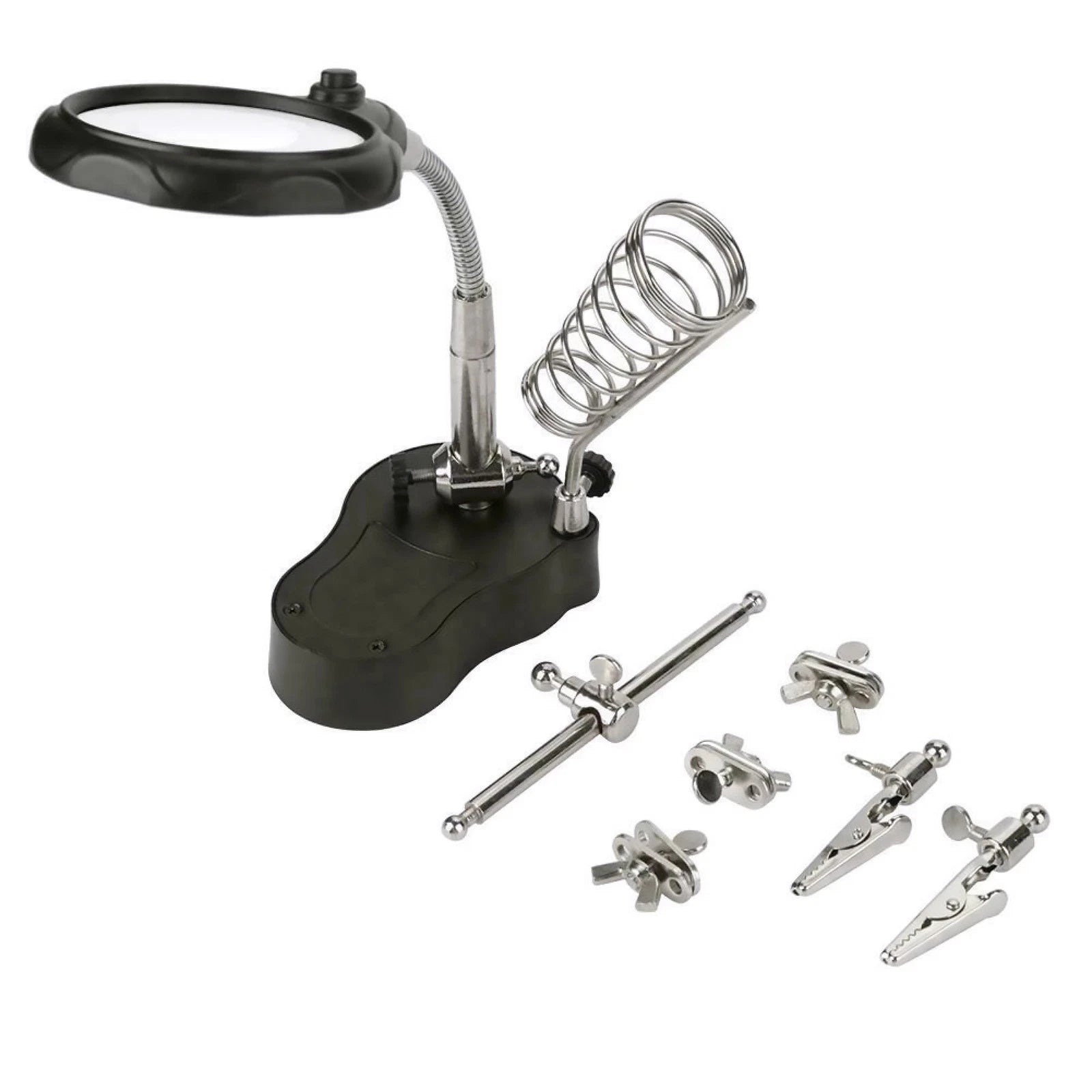 Third Hand Soldering Station W/ 2.5x & 5x Magnifier Led 360°