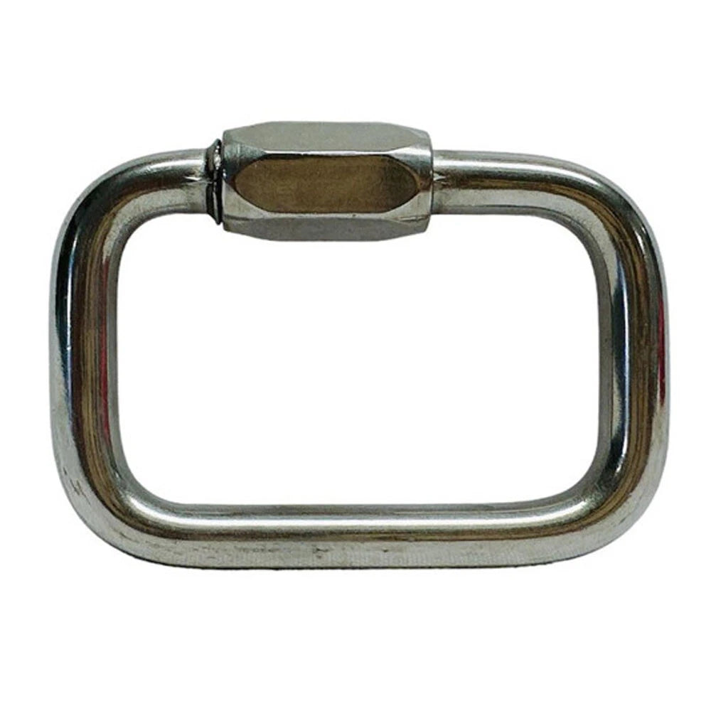 Stainless Steel T316 5/16" Square Quick Link Locking Carabiner 1400