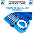 Toolzone 7pc Brake Clutch Bleed Wrench Spanner Set 12pt 7-12mm AU349 B