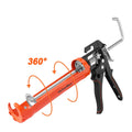 Caulk Gun 9" Silicone Sealant Caulk Glue Tool 8:1 Thrust Ratio Holds