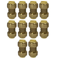 10 Pack XFITTING 1/2" Push Fit Coupling Fittings, Lead