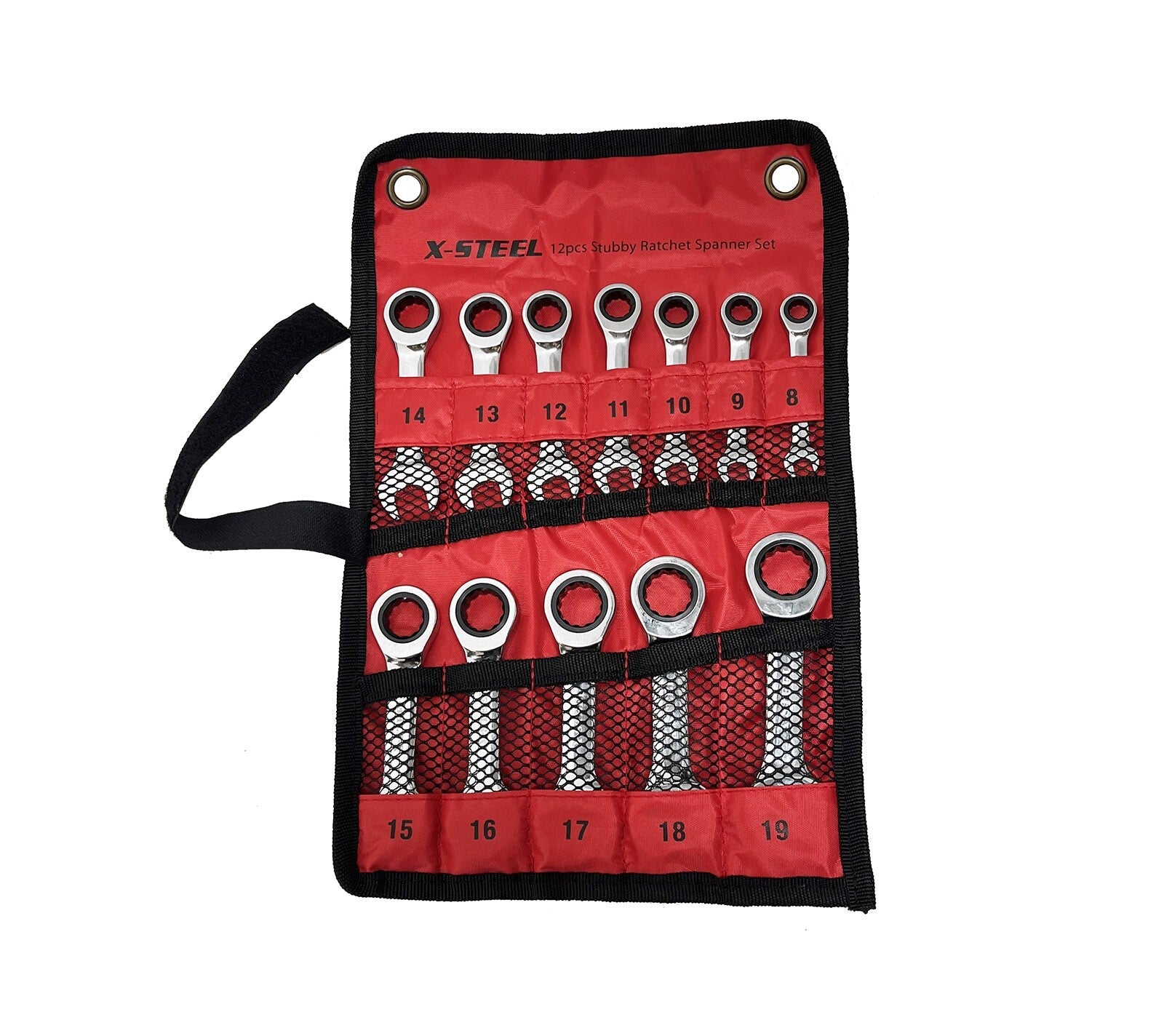 Expert Cr-V Chrome Stubby Ratchet Combination Ring Open Spanner 8-19mm
