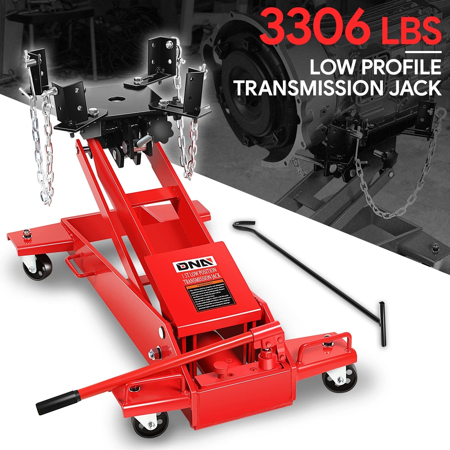 0.5 Ton 2 Stage Hydraulic Transmission Jack Car Lift Hoist W/ Swivel