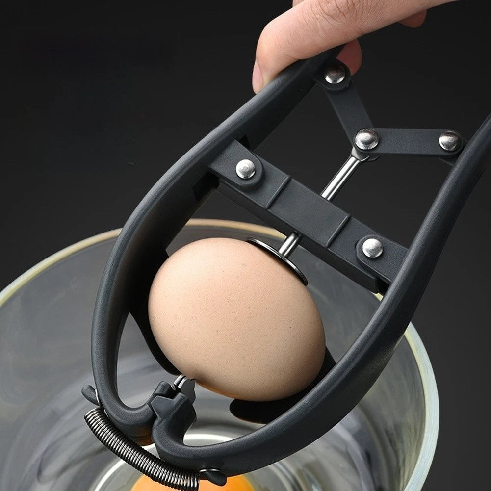 Egg Opener And Cracker Tool With Secure Tray Design For Small Medium