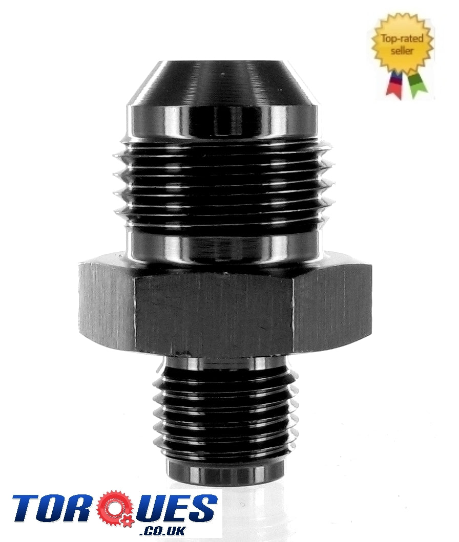 AN -8 (8AN) to 1/2" x 20 UNF Straight Adapter in Black