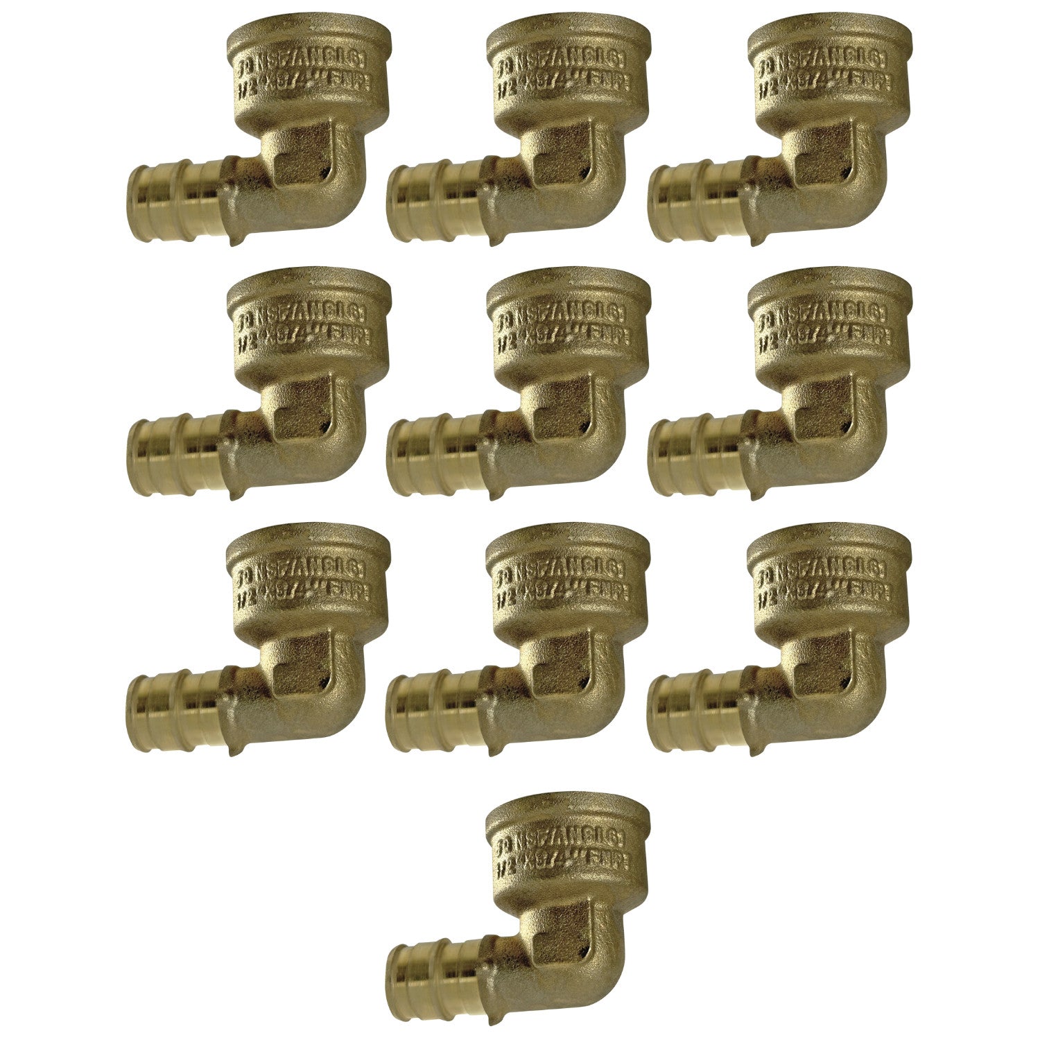 10 Pack XFITTING 1/2" Pex A X 3/4" Female Elbow, Expans