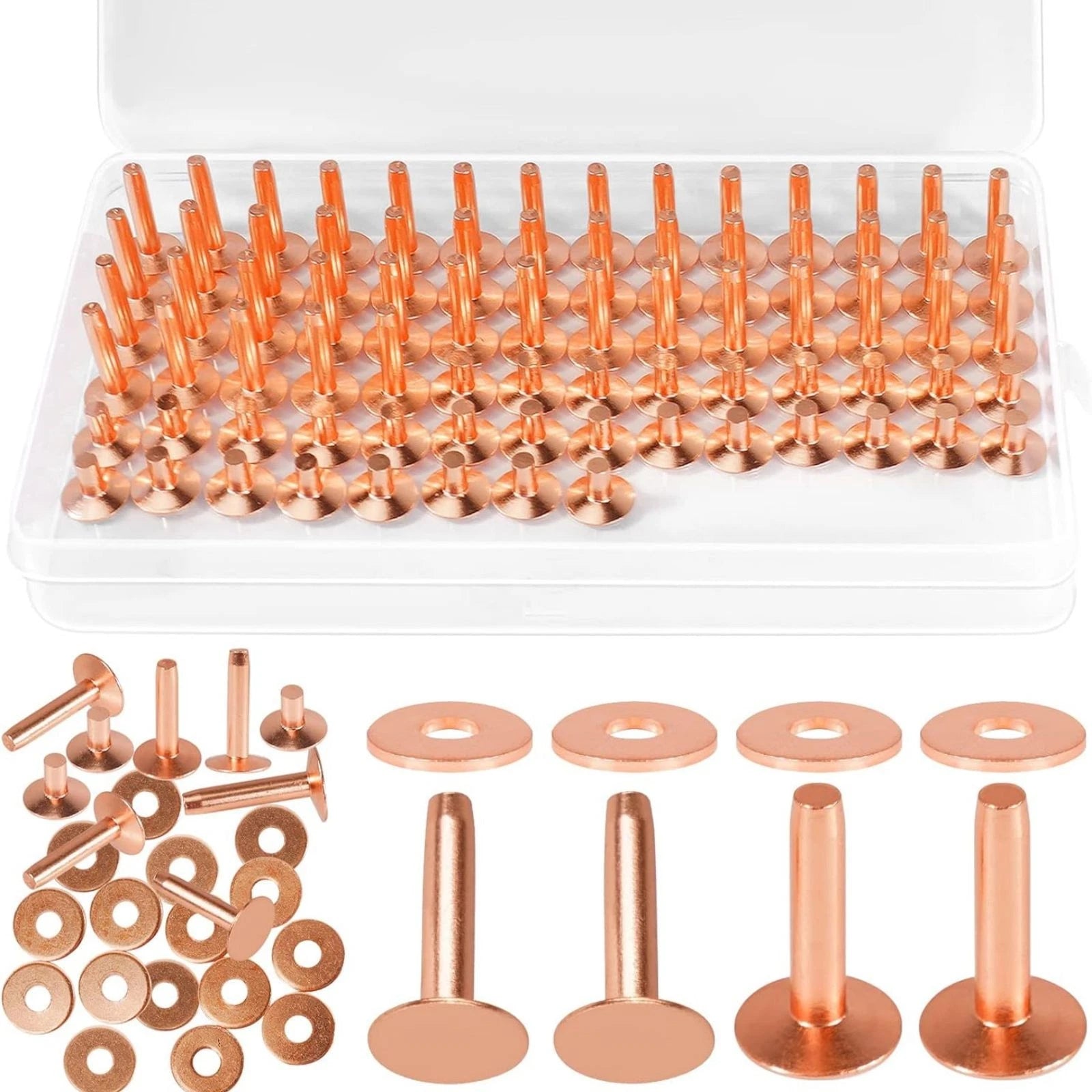 12*4*19/7mm Copper Rivets For Leather Craft Products Nice Concise