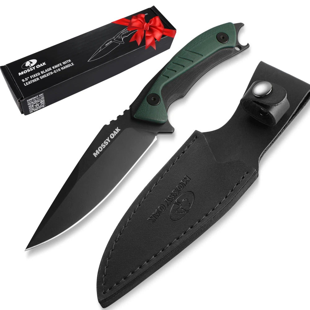 Mossy Oak 9.5-inch Hunting Knife W/sheath G10 Handle Full Tang Fixed
