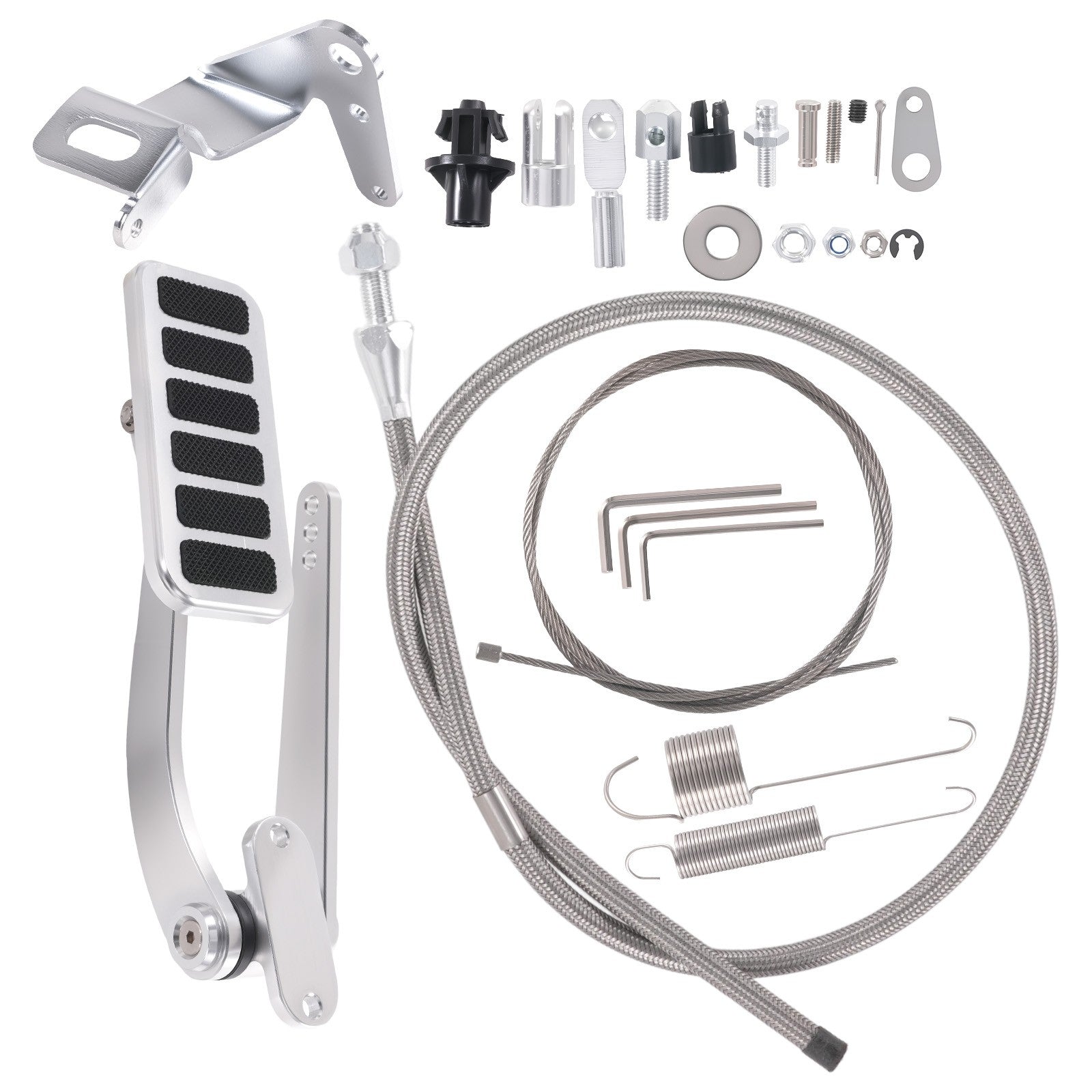 Street Hot Rod Racing Gas Pedal Throttle Brake W/ Throttle Cable &