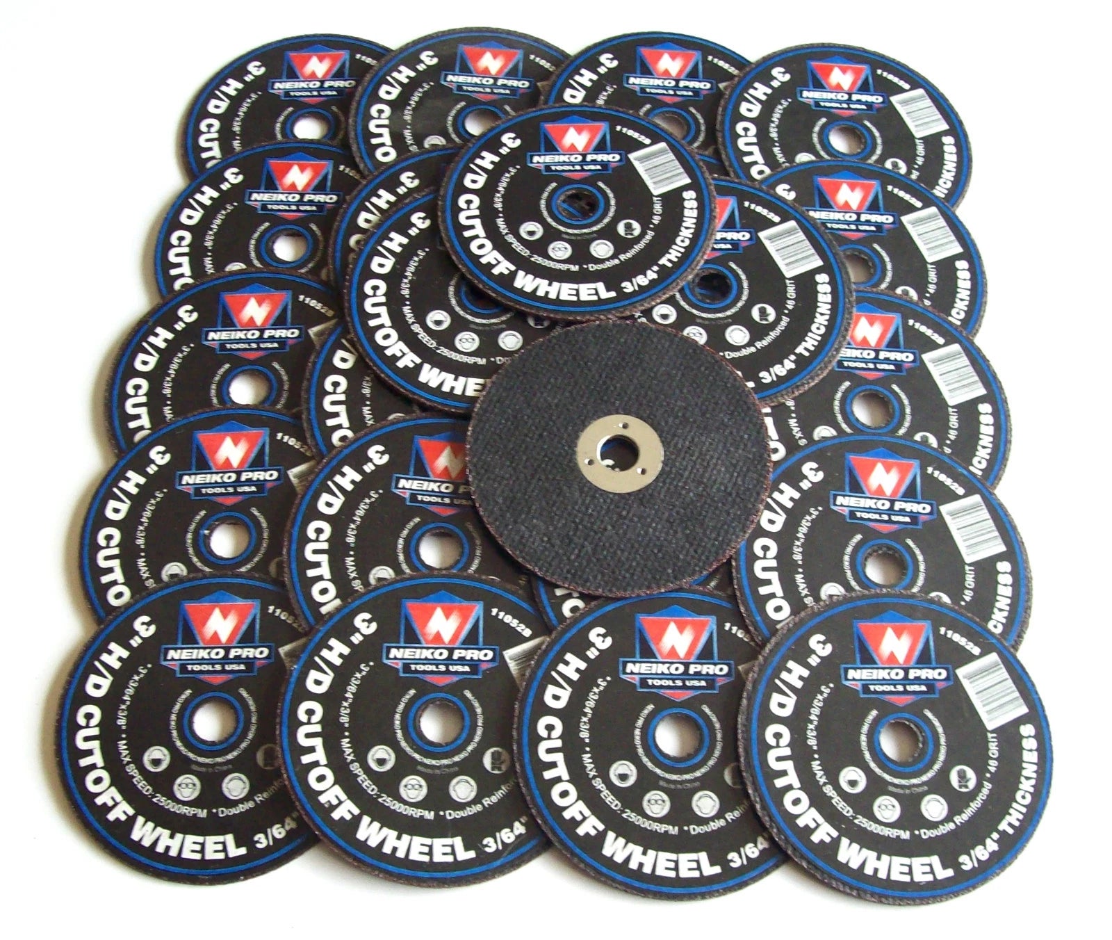 25 3" Neiko Pro Tools Usa Cut-off Wheel Discs 3/64"