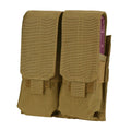 Molle Tactical Double Mag Pouch, 4 Full Mag Size (Closed Top) - Coyote