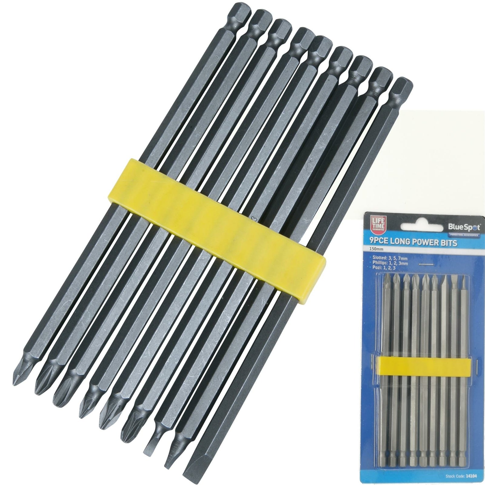 Bluespot 9pc 150mm Extra Long Reach Screwdriver Bit Set by BlueSpot