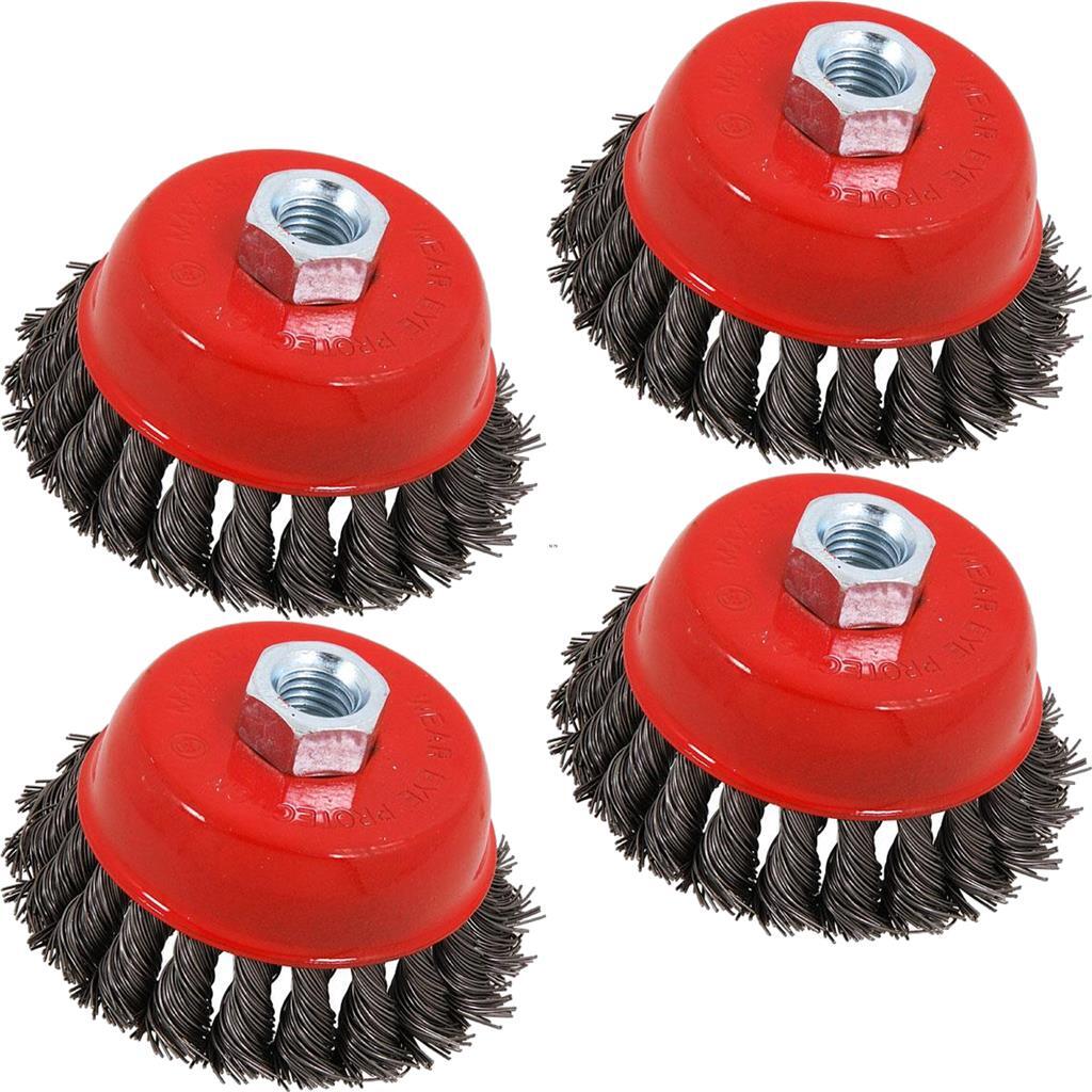 Neilsen Twist Knot Wire Cup Brush M14 100mm by Neilsen
