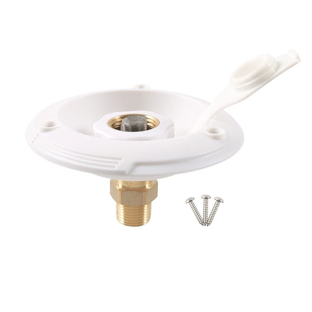 Large Rv Water Inlet Brass One Way Valve With Dust Cover And Filter