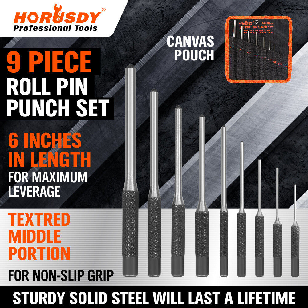 Forged Steel Roll Pin Punch Set With Storage Pouch | Built Supply Co