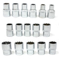16pc 1/2-Drive Spline Socket Set 12 Point 8–24mm by Unbranded