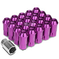 Open End M12x1.25 50mm Tall 25mm Od Purple Aluminum Jdm Lug Nuts+lock