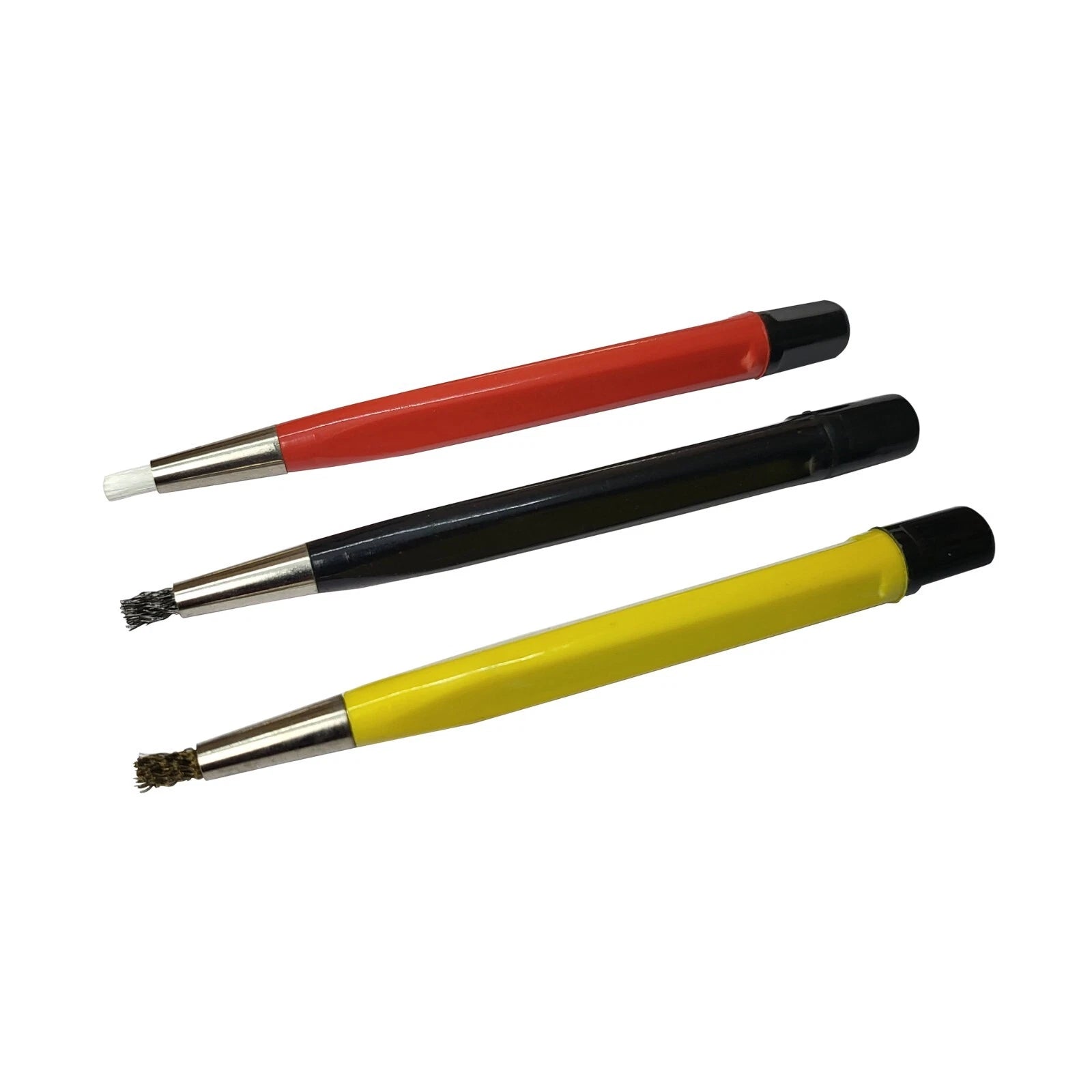Pen Type 5" Scratch Brush Set - Steel, Brass, Fiber - Retractable