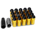 M12x1.25 53mm Tall 23mm Od Gold Aluminum Jdm Lug Nuts With