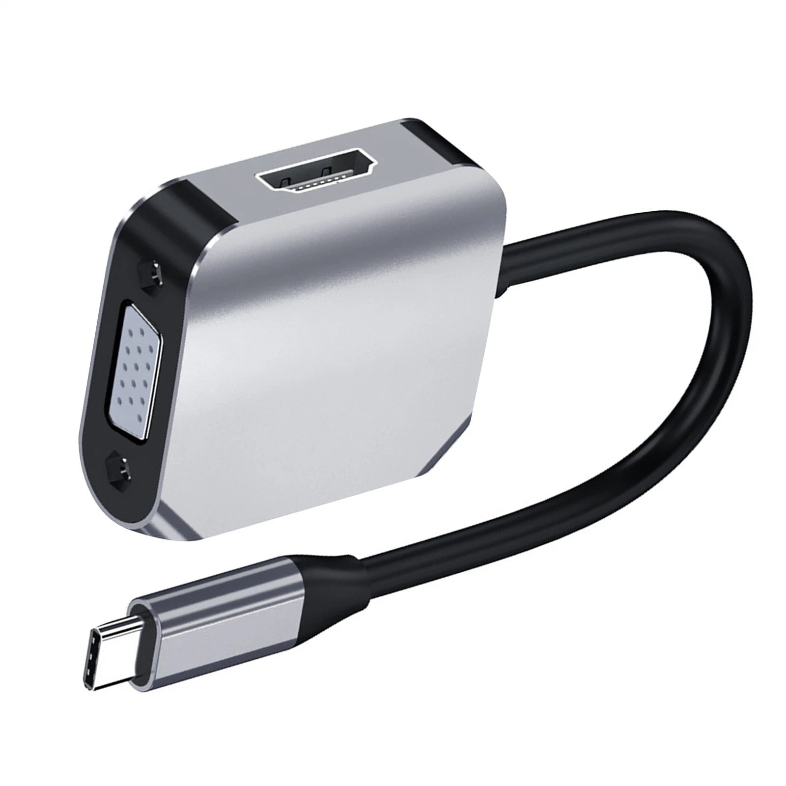 2 In 1 Usb-c To Hdmi-compatibl<wbr/>e Vga Extensor 4k@30hz Converter