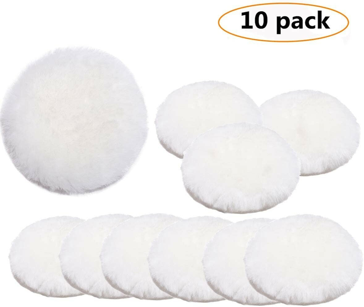 10x Polishing Pads 5 inch Pure Wool Car Buffer Polisher Waxing Buffing