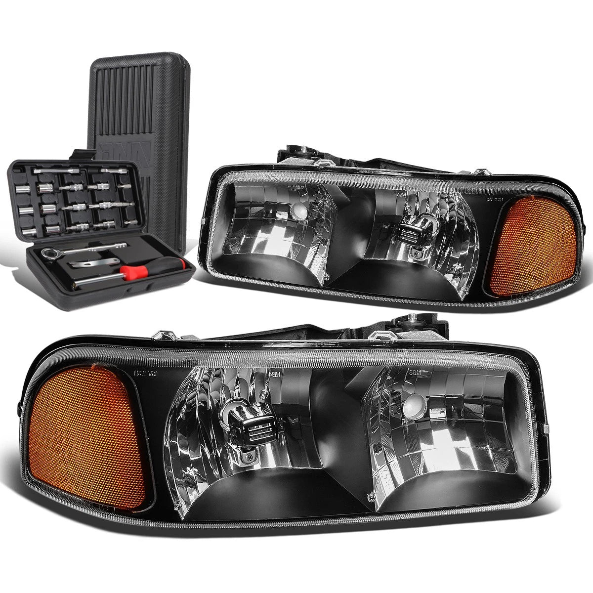 For 1999-2007 Gmc Sierra 1500 Yukon Black Amber | Built Supply Co