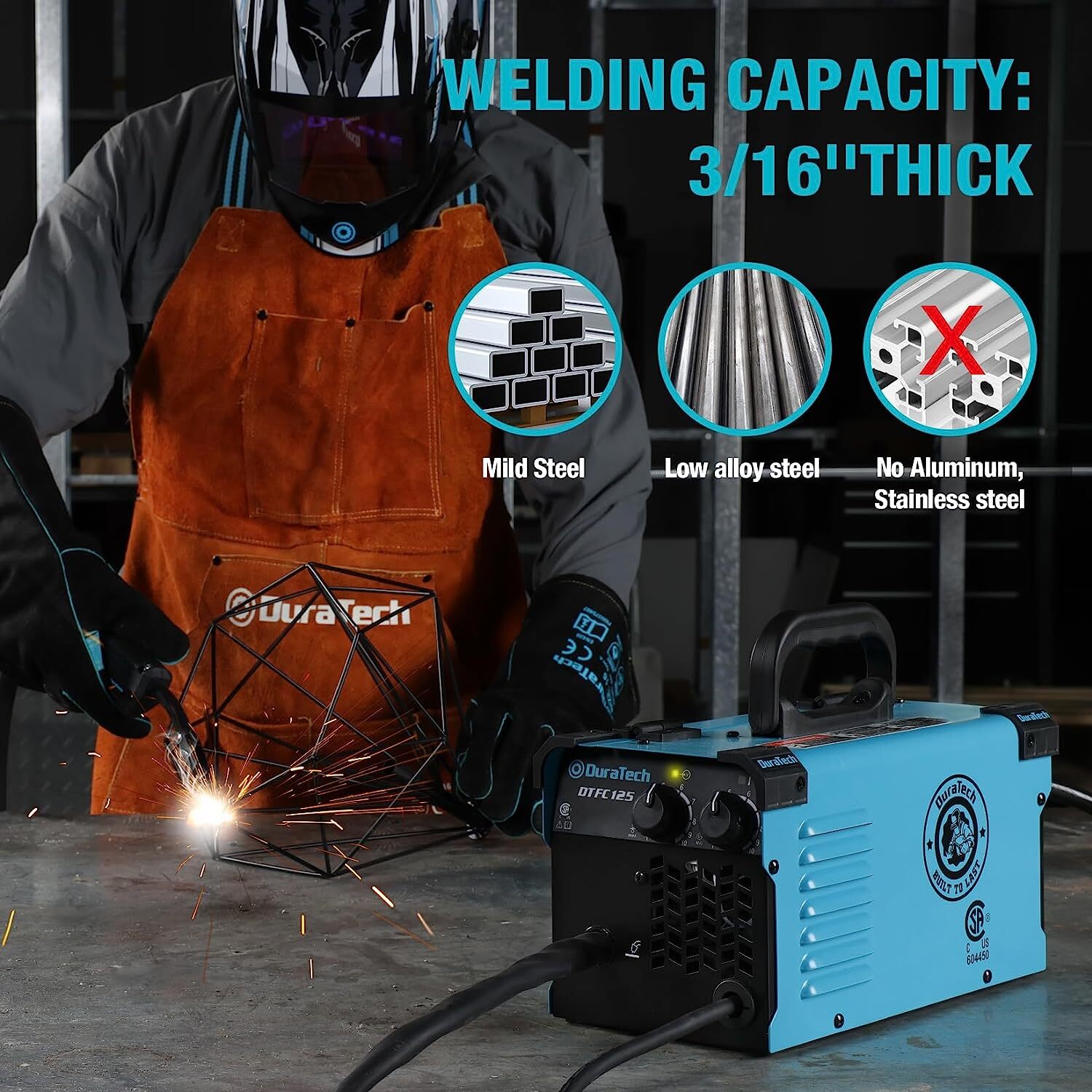 DURATECH 120V FC MIG Welder 125A Gasless by DURATECH