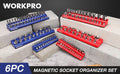 Workpro Magnetic Socket Organizer Set Socket Holder Kit 1/4'' 3/8''