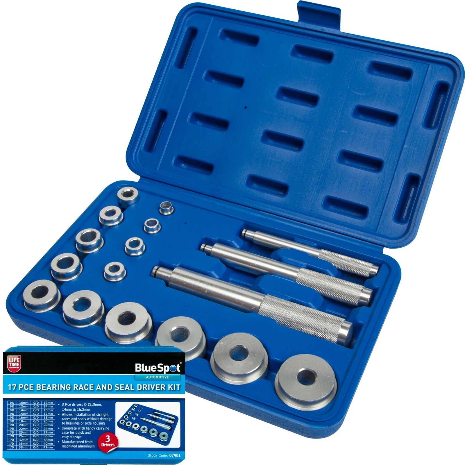Bluespot Aluminium Bearing Race And Seal Driver Kit Garage Tool Set