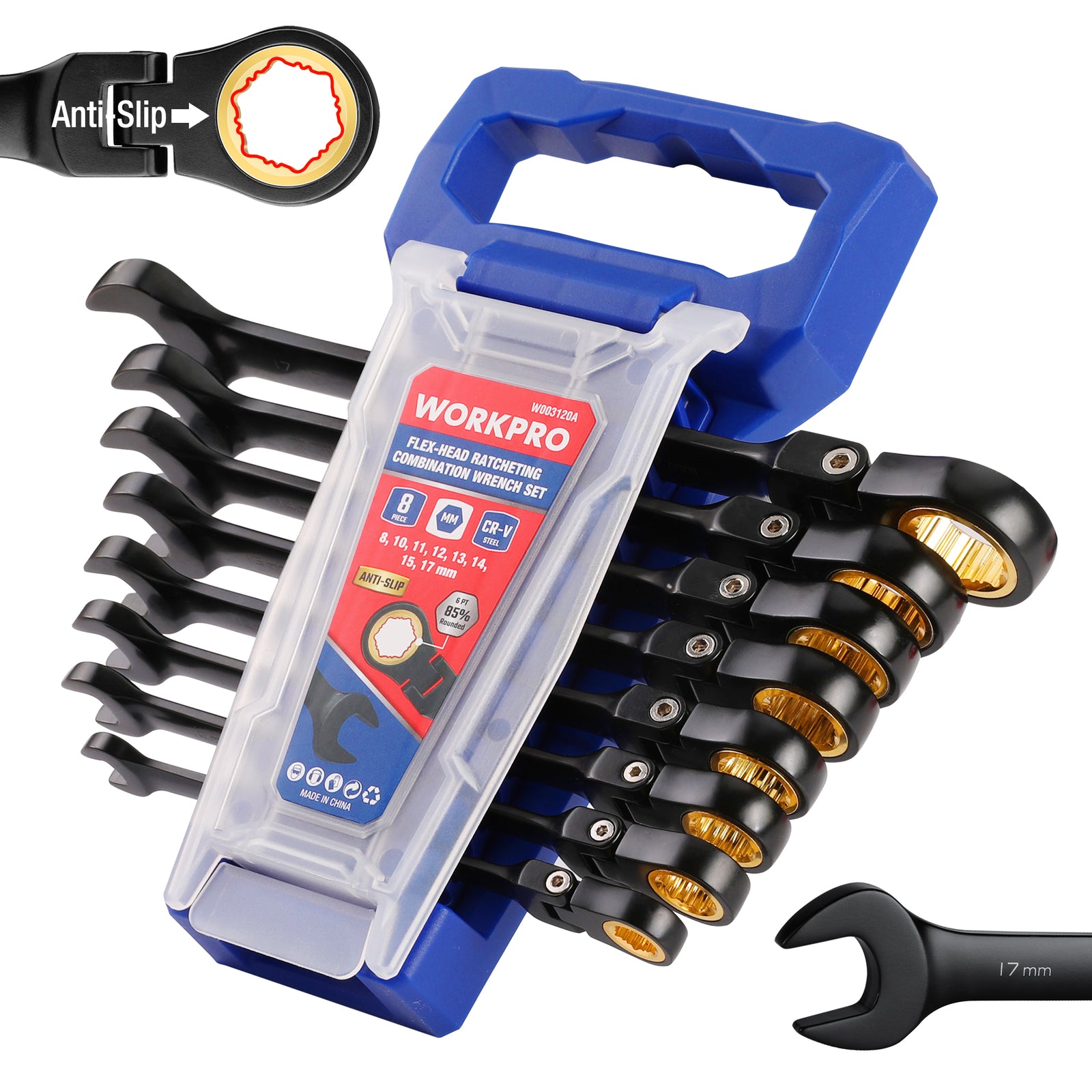 8-Piece Flex Head Ratcheting Wrench Set
