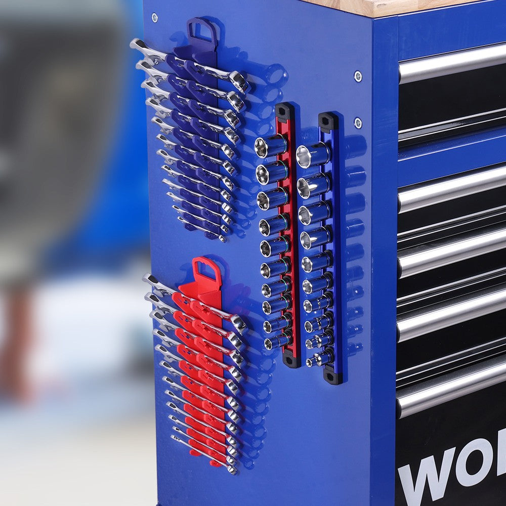 WORKPRO 8PC Magnetic Socket Wrench Organizer Set 1/4" 3/8 1/2" Drive