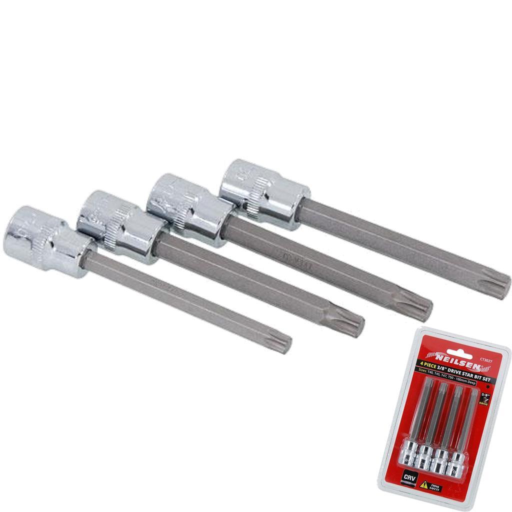 Neilsen 4pc Torx Bit Star Socket Set