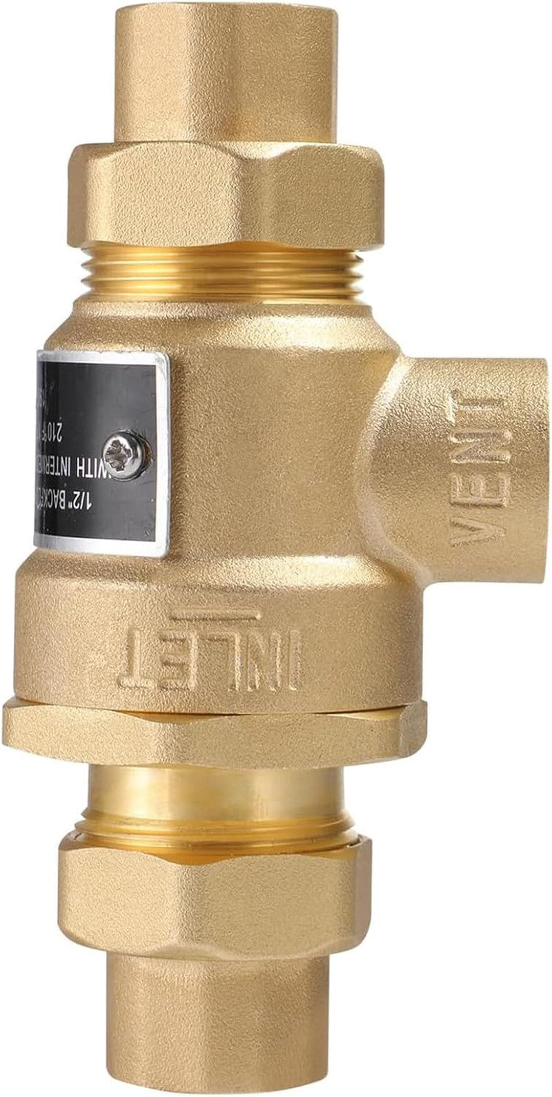 1/2" 9D-M3 Brass Backflow Preventer, 1/2 Inch Dual Check Valve with