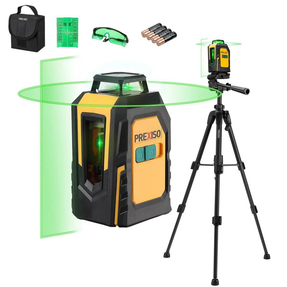 Prexiso 100ft 360° Laser Level Tripod Cross Line | Built Supply Co
