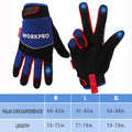 WORKPRO Safety Work Gloves Mechanic for Men M/L/XL Touch Screen Non-Slip Blue