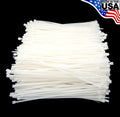 Zip Cable Ties 8" 40lbs Natural White Made In Usa Nylon Wire Tie Wraps