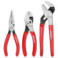 ARROW 3-PIECE Plier Set 6" Needle Nose Plier 6" Slip Joint 8" Groove