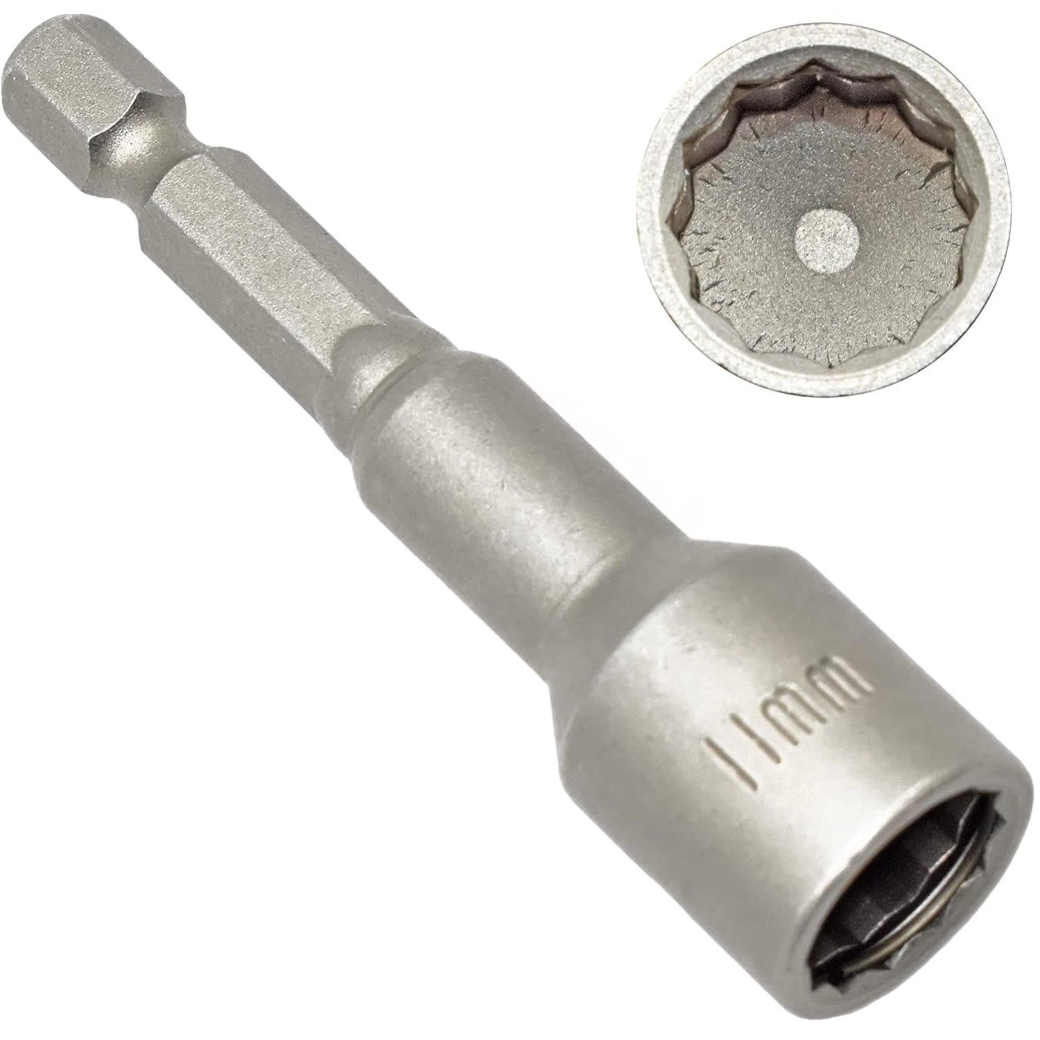 11mm Bi-hex Tek Screw Nut Driver 1/4" + Retaining | Built Supply Co