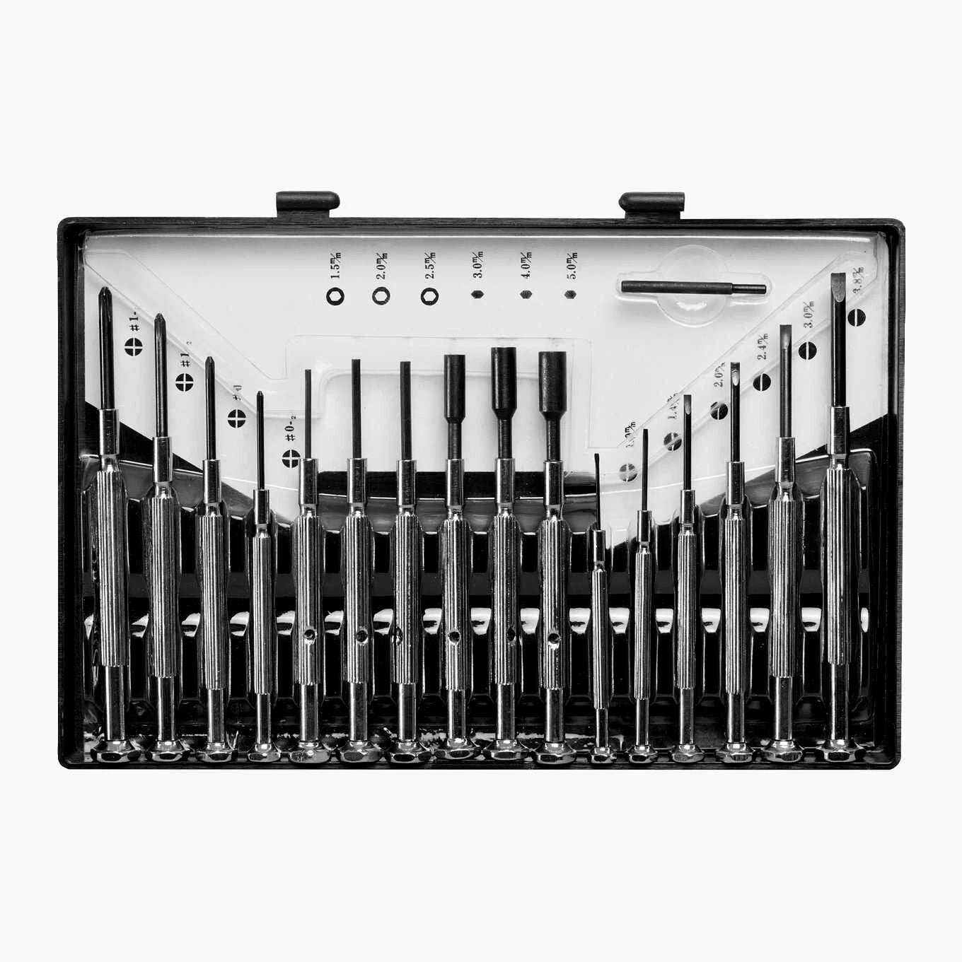 Biltema 16pc Precision Watch Mobile Jewelry Glass Screwdriver: SL/PH/Hex/Sock<wbr/>et